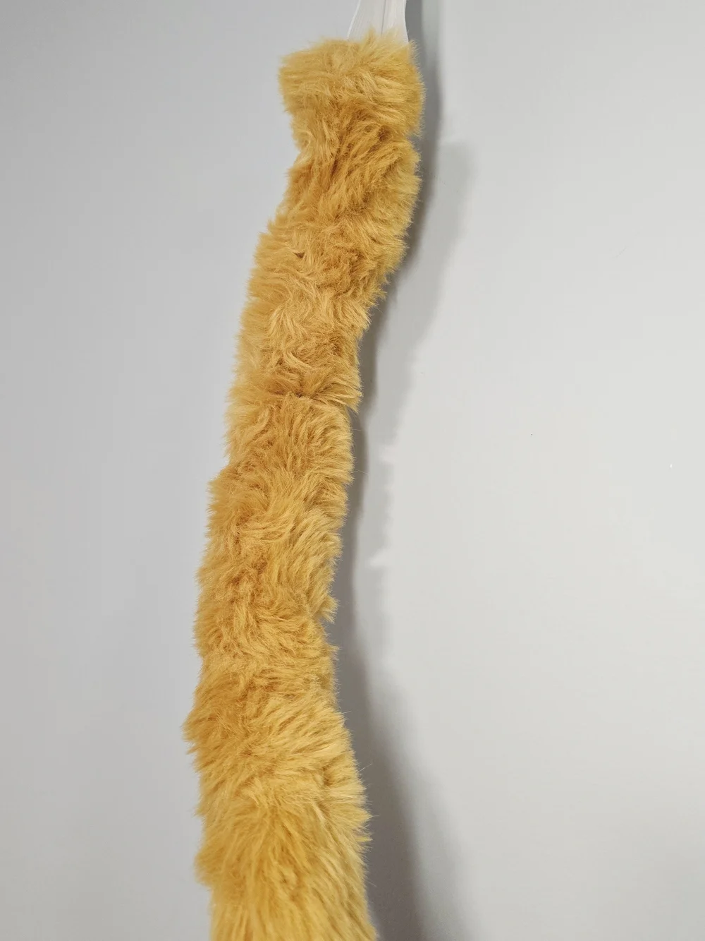 Costume Fuzzy Mustard Yellow Cat FauxFur Tail Accessory With Elastic Waist Band.